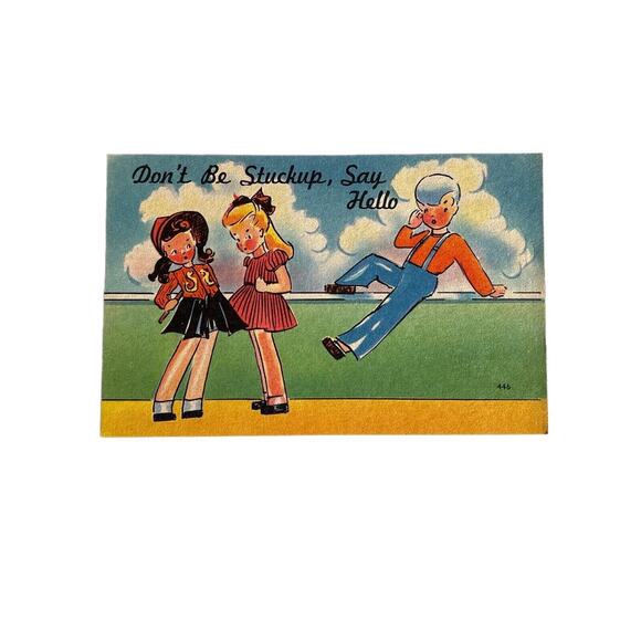 Antique Lithograph Postcard Early 1920s Humorous The Sexes Colorful Asheville - Picture 3 of 5